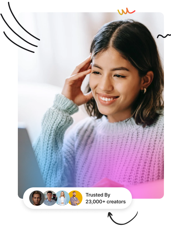 Vonza creator on laptop